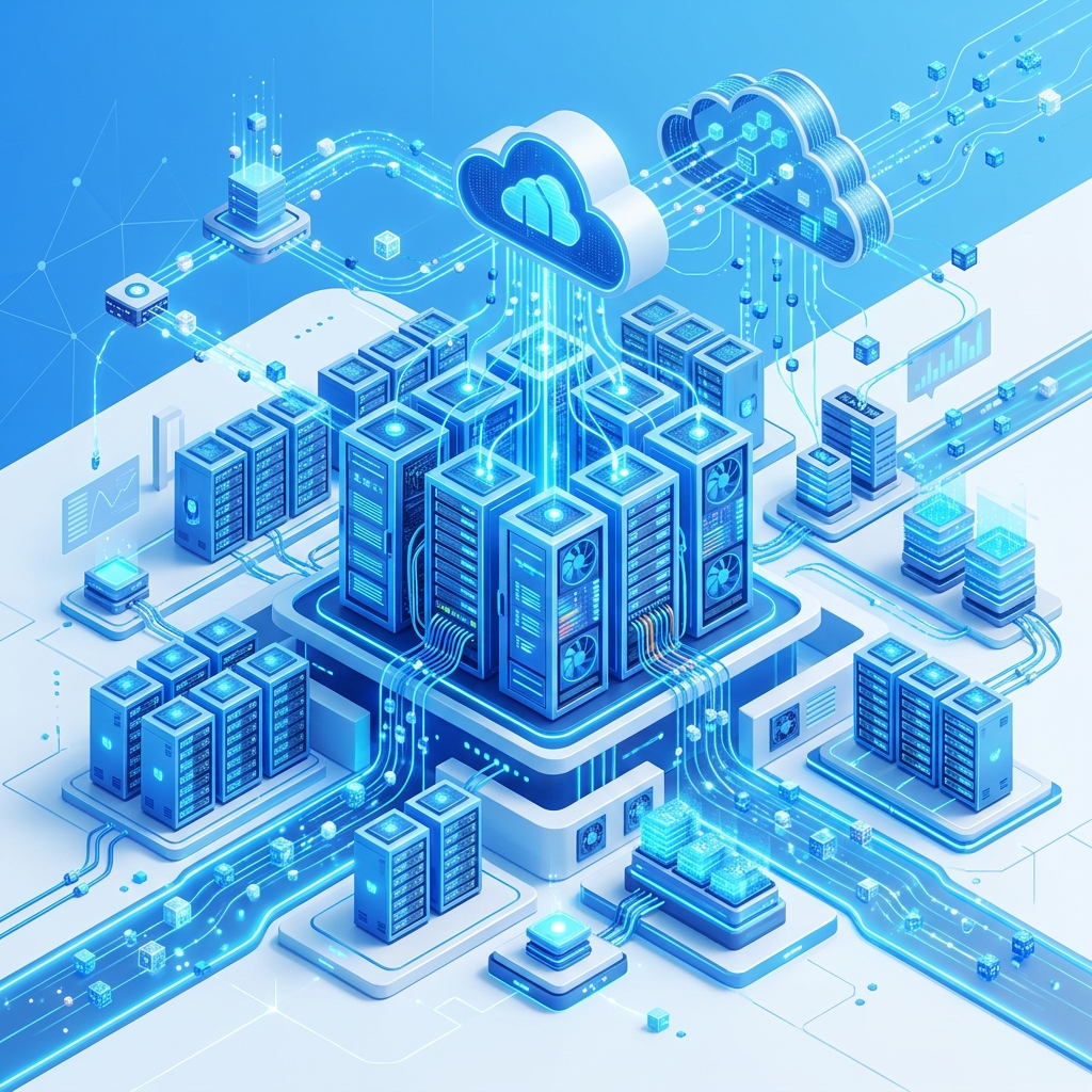 3D rendered cloud server